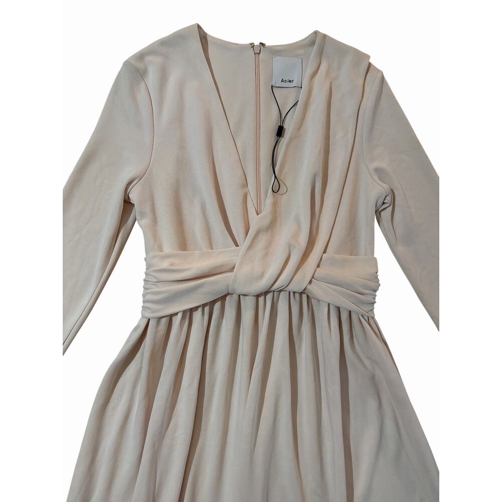 Acler US 8 Blush Draped Maxi Dress Long Sleeve‎ Formal Wedding Guess Minimalist - Picture 2 of 7